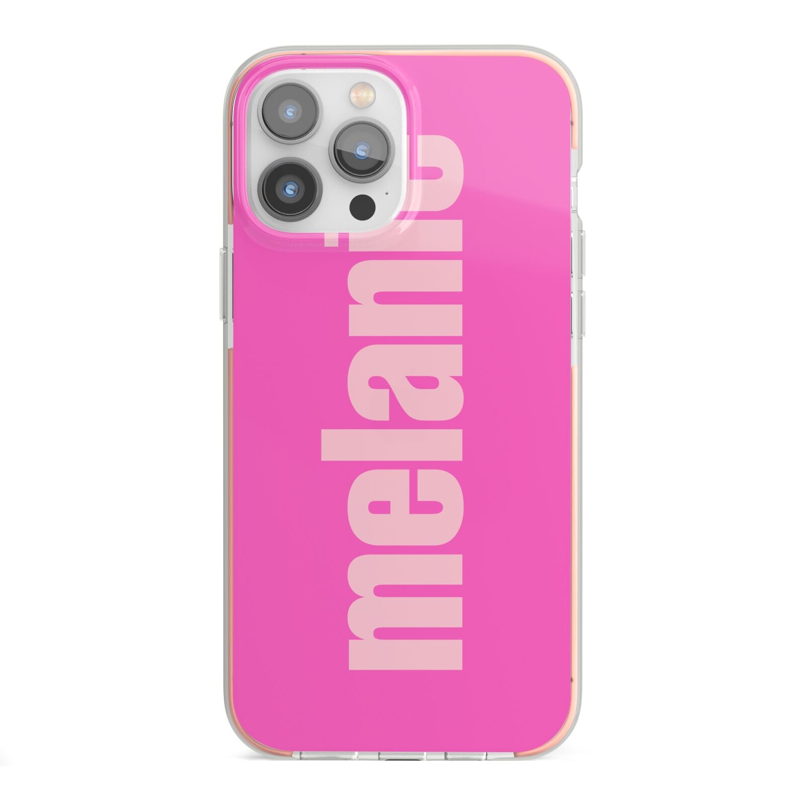 Personalised Pink iPhone 13 Pro Max TPU Impact Case with Pink Edges