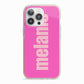 Personalised Pink iPhone 13 Pro TPU Impact Case with Pink Edges