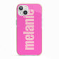Personalised Pink iPhone 13 TPU Impact Case with Pink Edges