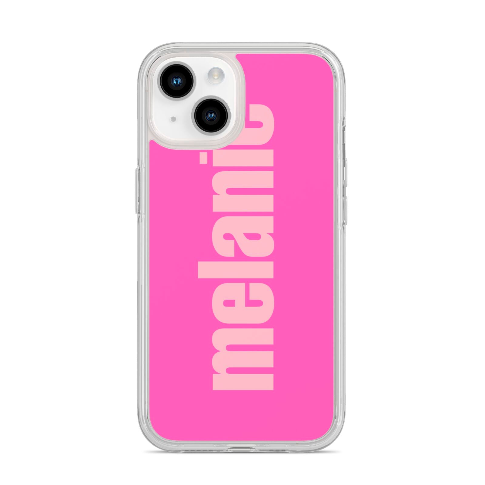 Personalised Pink iPhone 14 Clear Tough Case Starlight