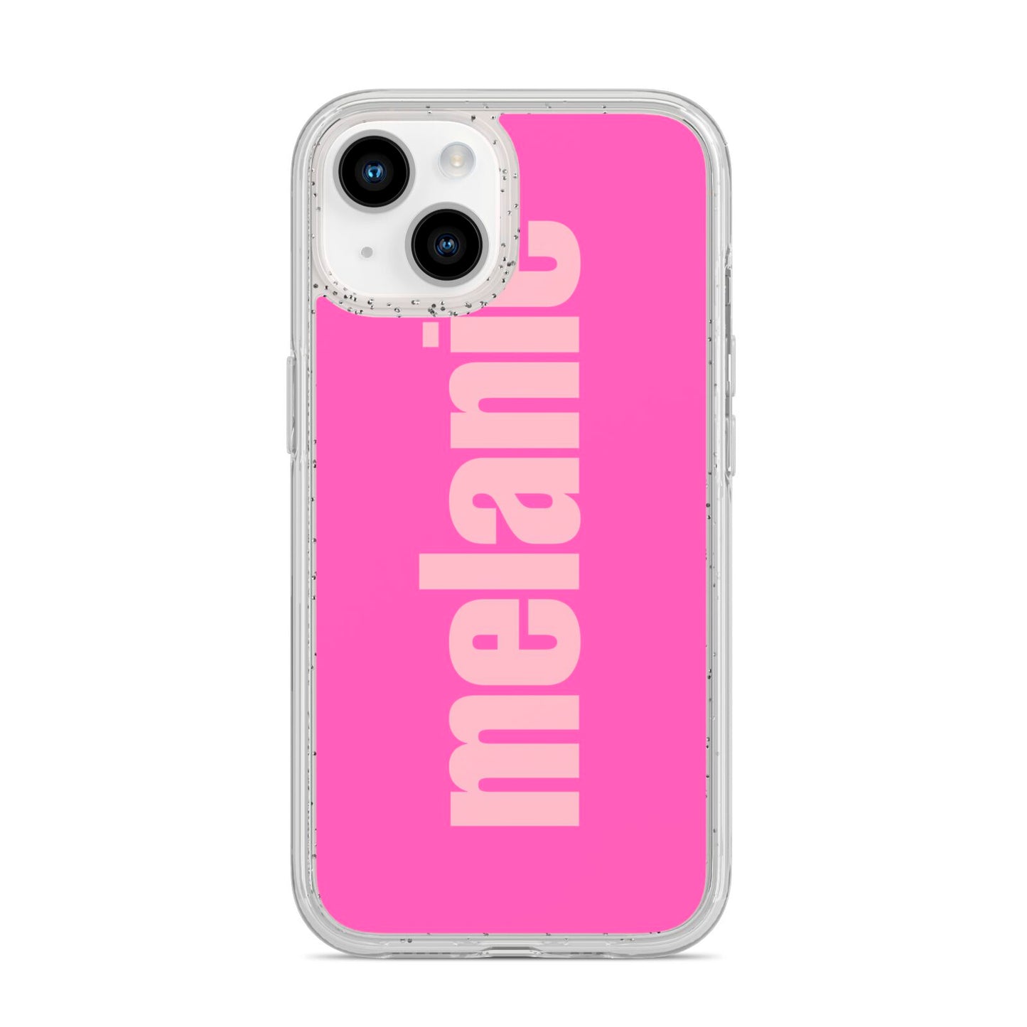 Personalised Pink iPhone 14 Glitter Tough Case Starlight