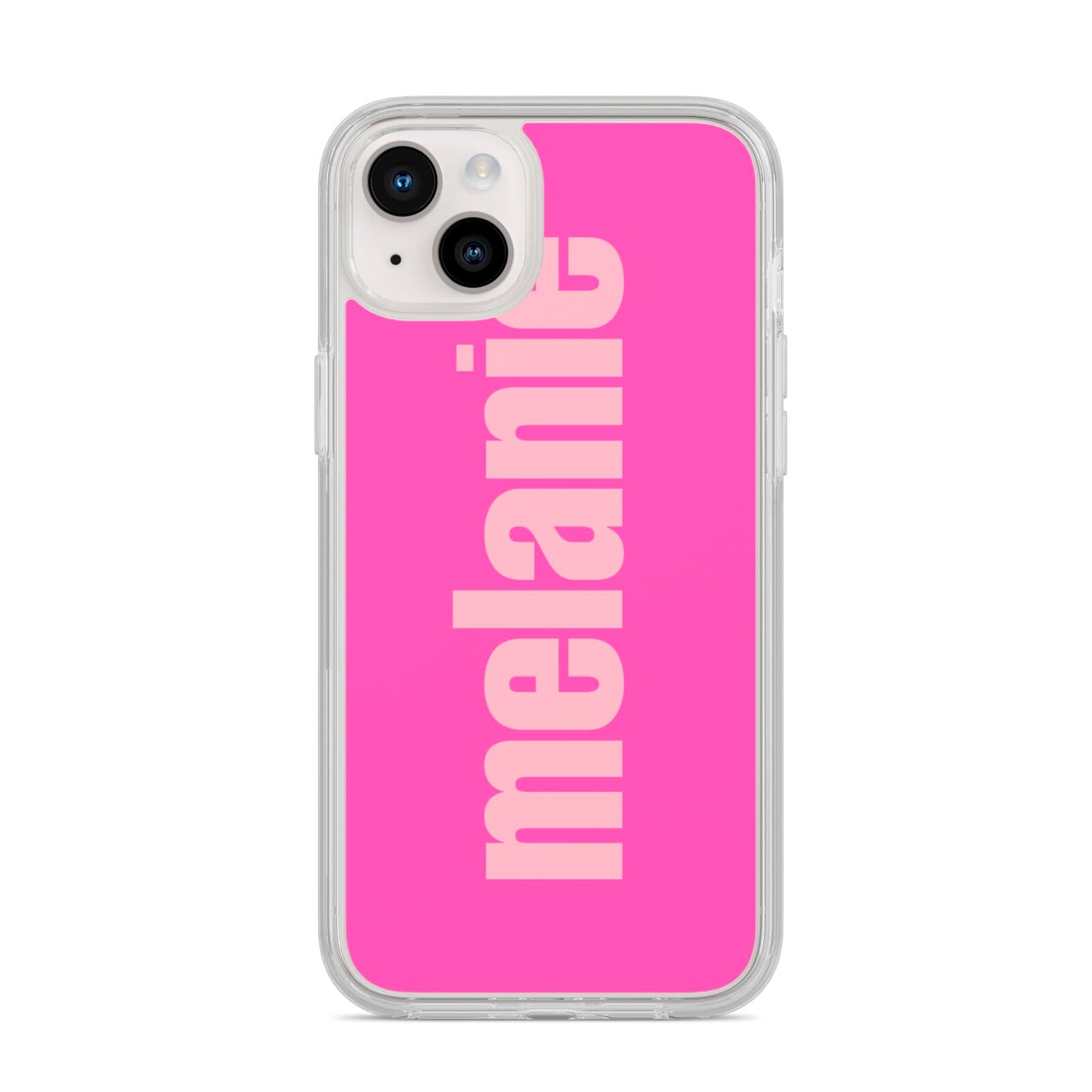 Personalised Pink iPhone 14 Plus Clear Tough Case Starlight