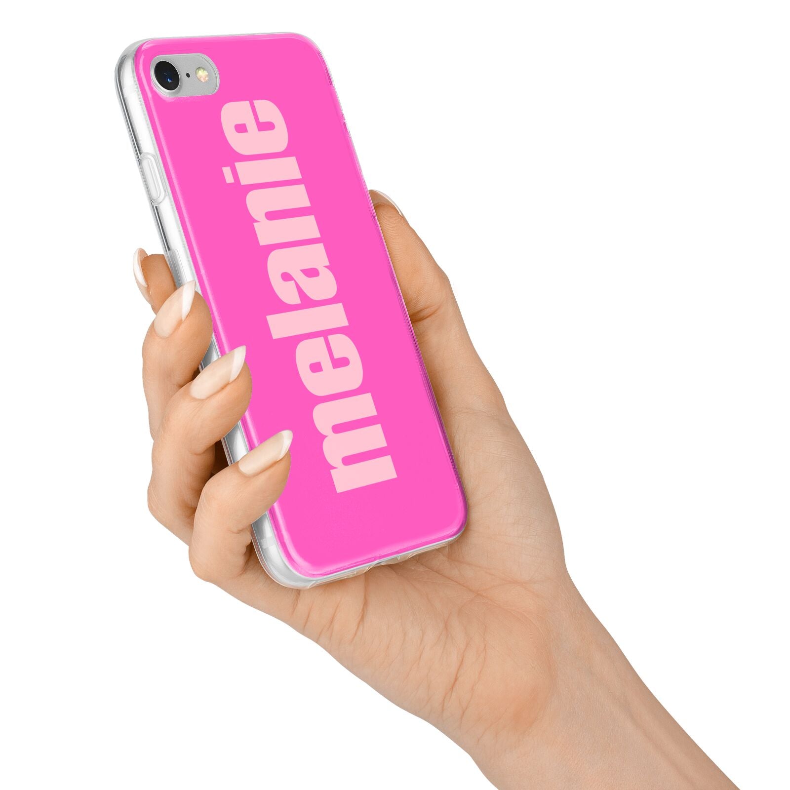Personalised Pink iPhone 7 Bumper Case on Silver iPhone Alternative Image