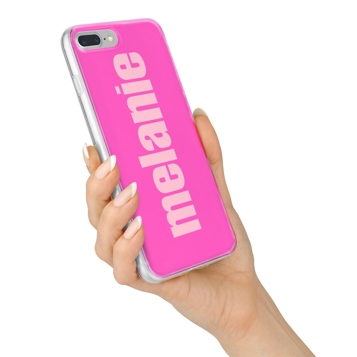 Personalised Pink iPhone 7 Plus Bumper Case on Silver iPhone Alternative Image