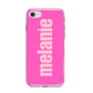 Personalised Pink iPhone 8 Bumper Case on Silver iPhone