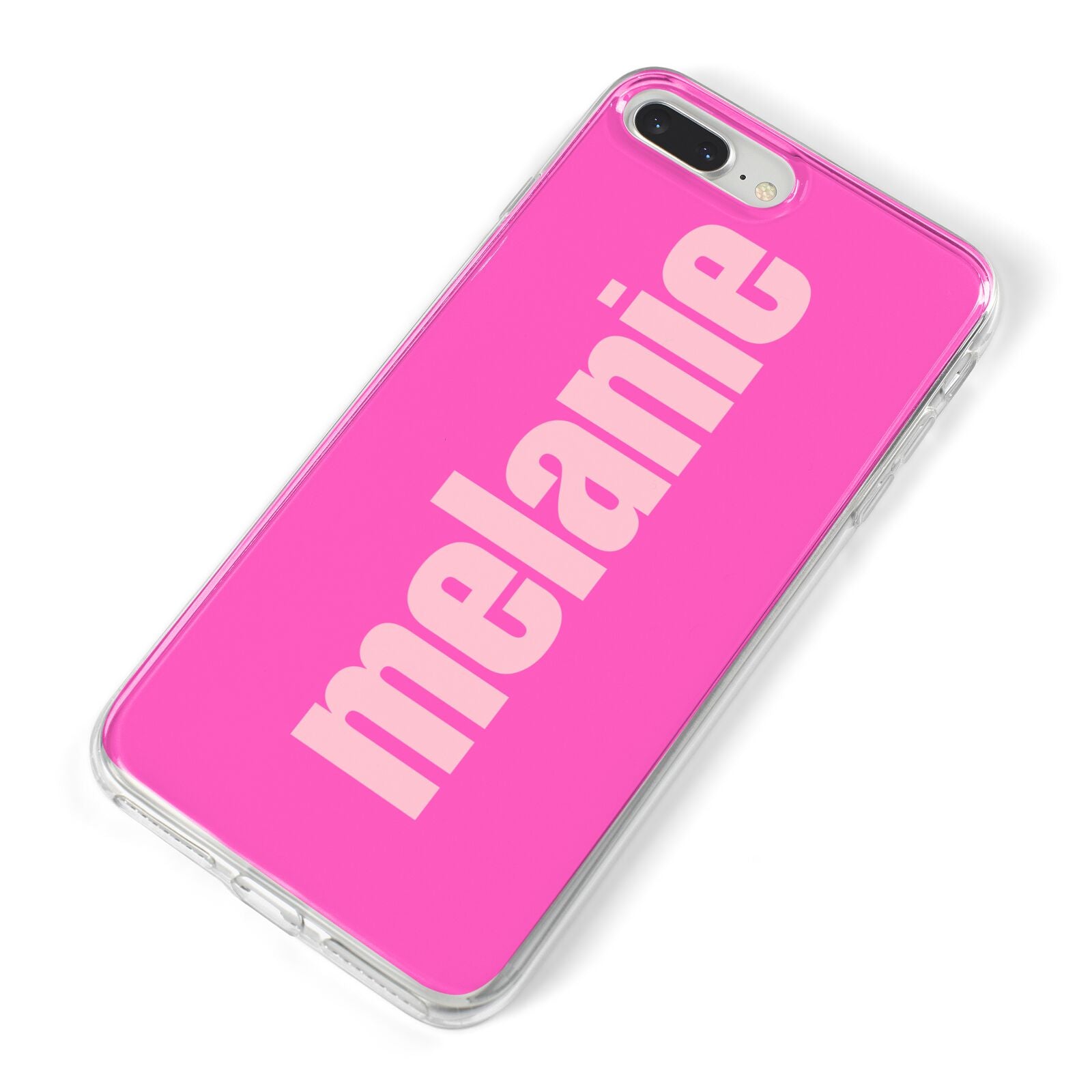 Personalised Pink iPhone 8 Plus Bumper Case on Silver iPhone Alternative Image