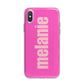 Personalised Pink iPhone X Bumper Case on Silver iPhone Alternative Image 1