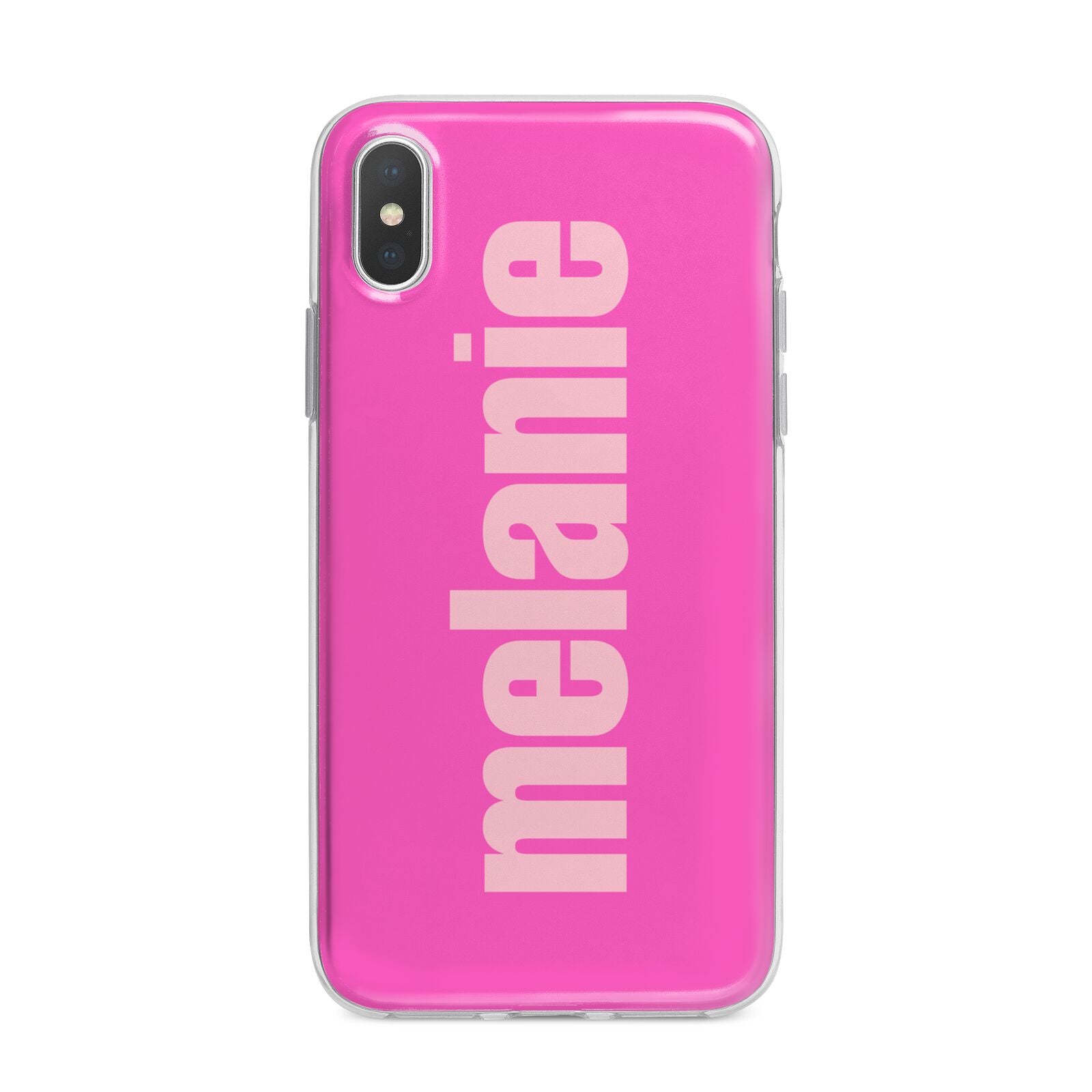 Personalised Pink iPhone X Bumper Case on Silver iPhone Alternative Image 1