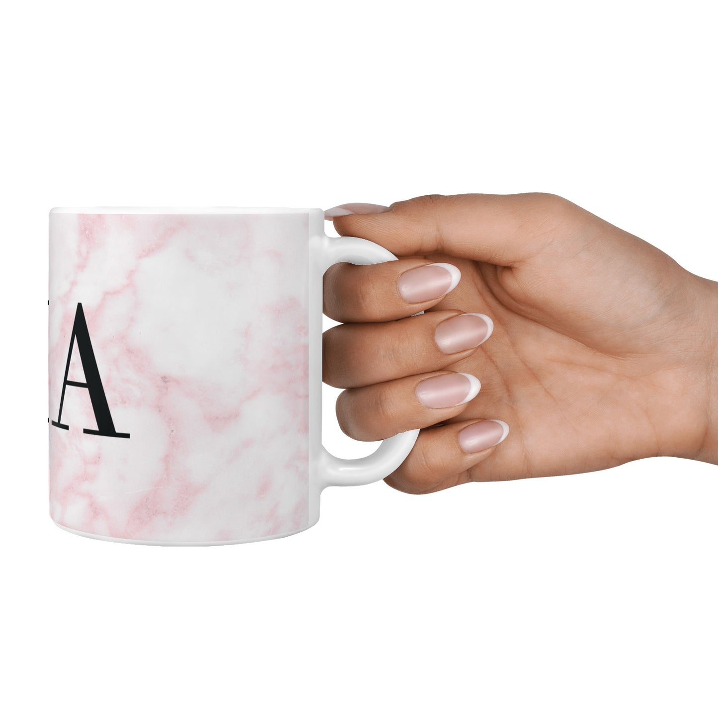 Personalised Pinky Marble Initials 10oz Mug Alternative Image 4