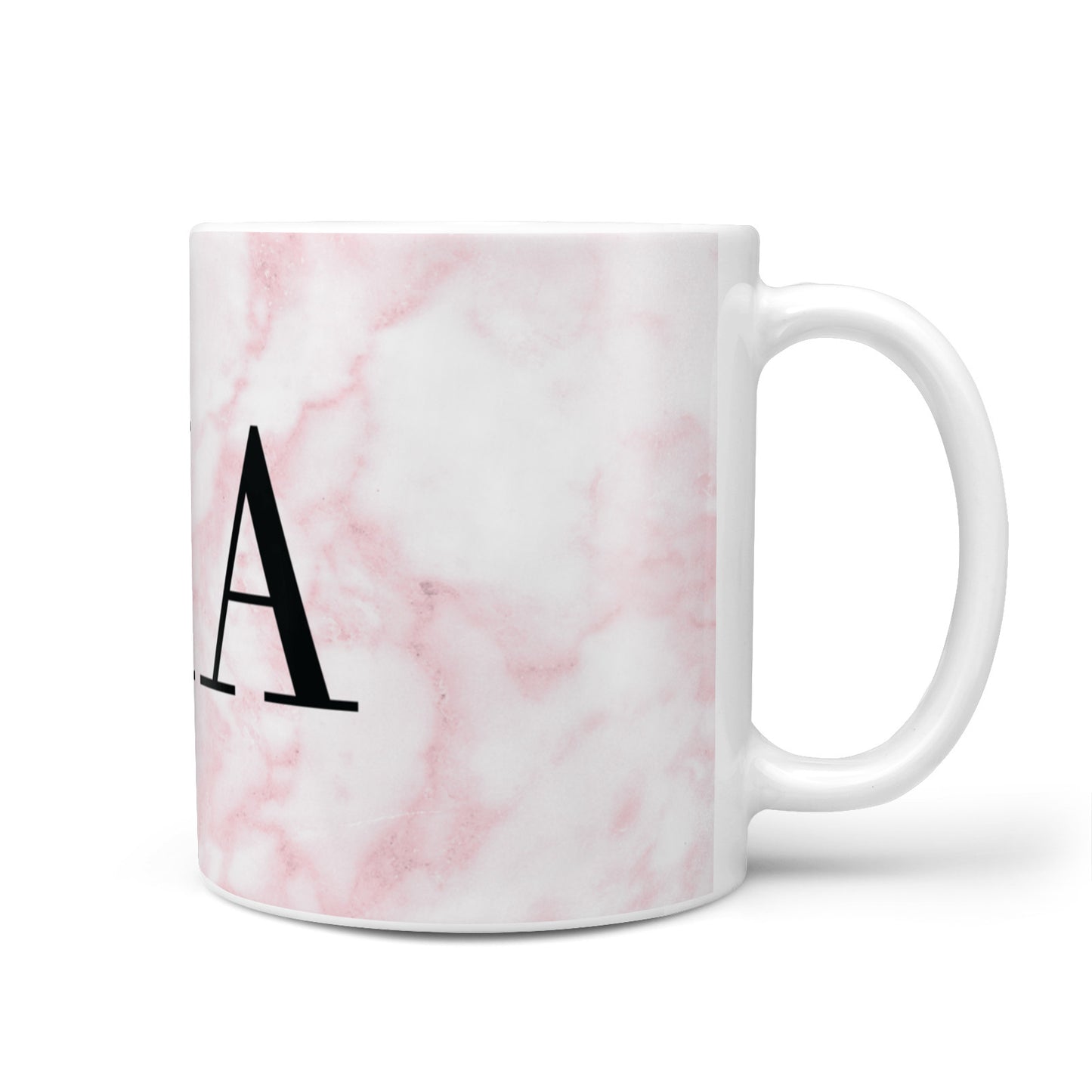 Personalised Pinky Marble Initials 10oz Mug