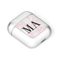Personalised Pinky Marble Initials AirPods Case Laid Flat
