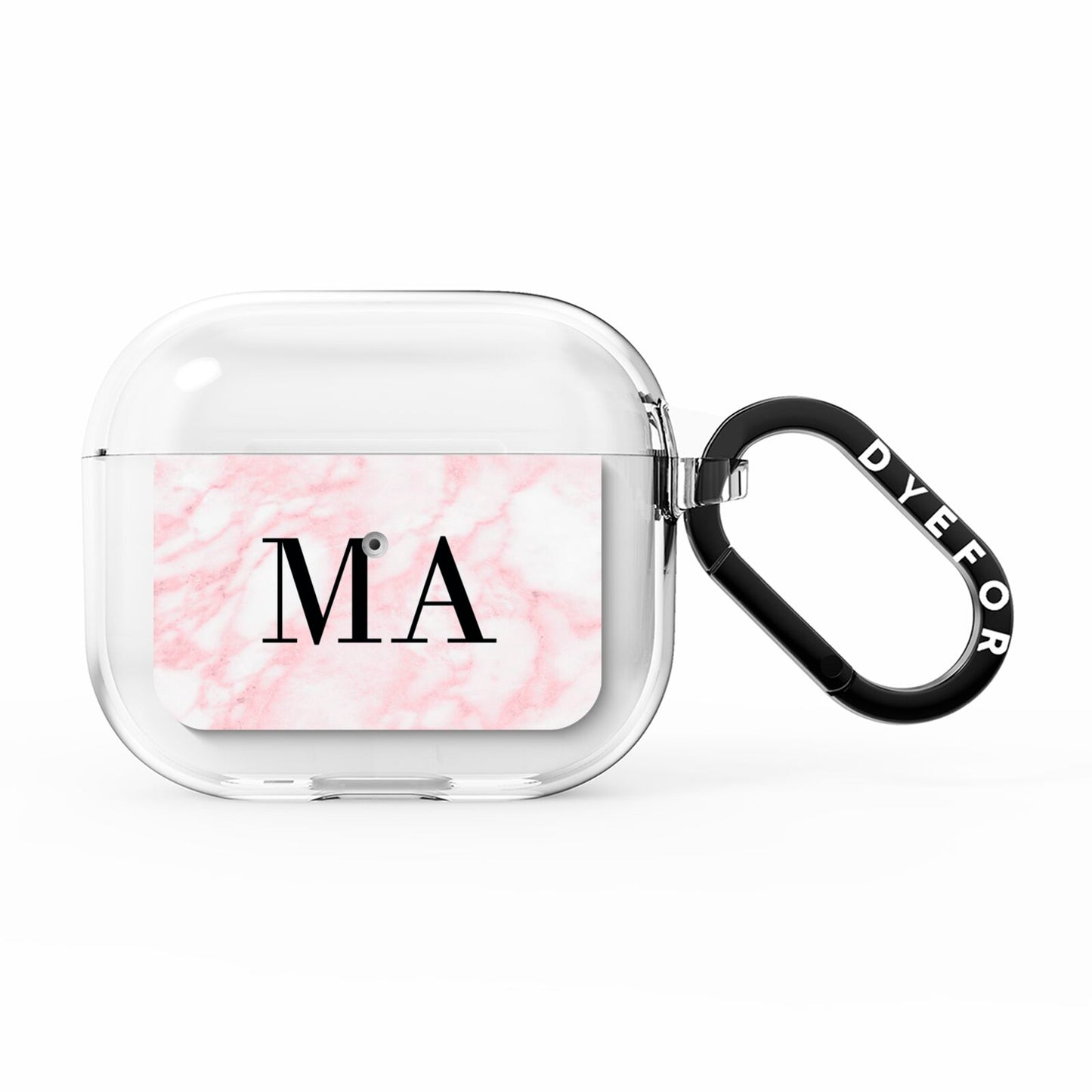 Personalised Pinky Marble Initials AirPods Clear Case 3rd Gen