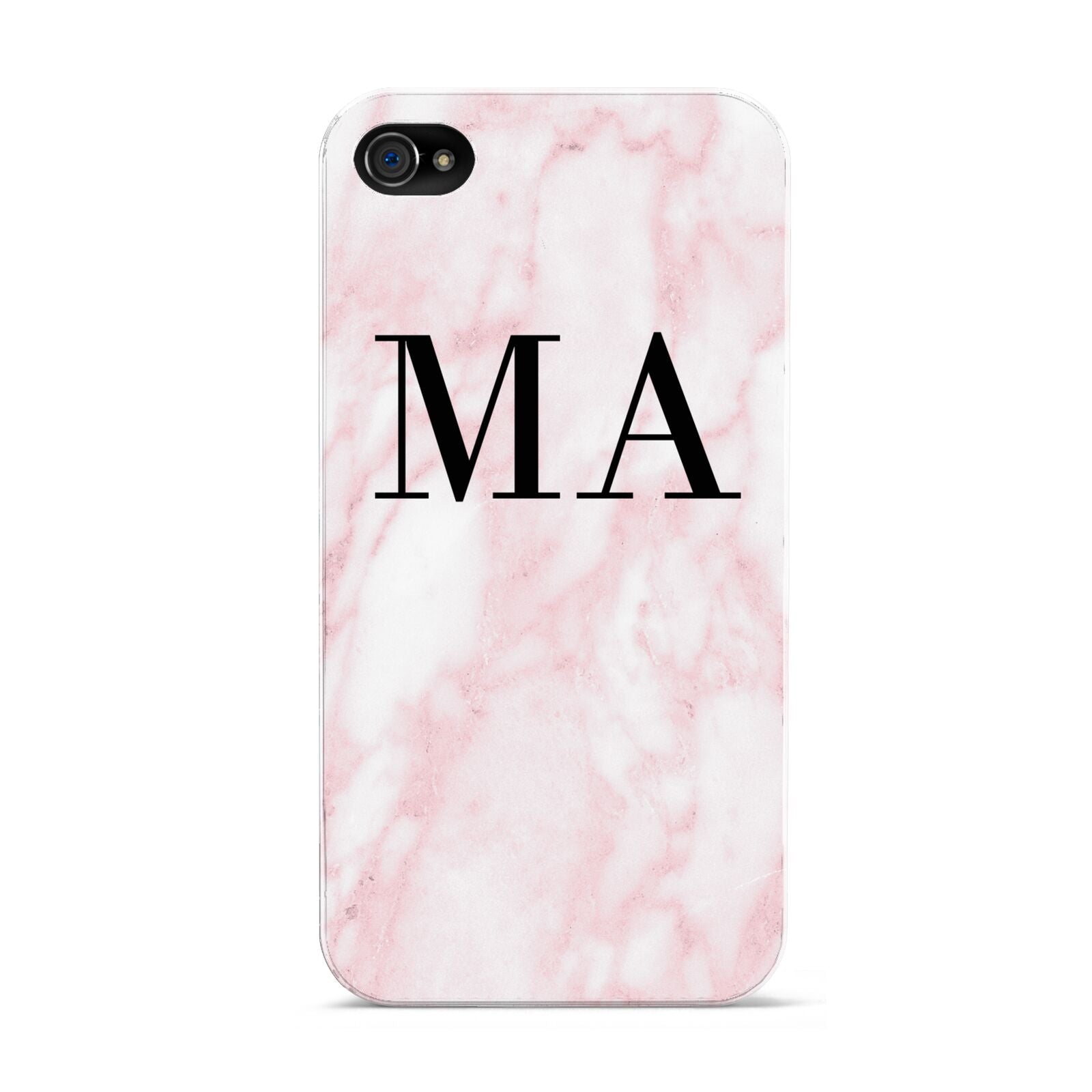 Personalised Pinky Marble Initials Apple iPhone 4s Case