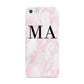 Personalised Pinky Marble Initials Apple iPhone 5 Case