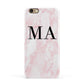Personalised Pinky Marble Initials Apple iPhone 6 3D Snap Case