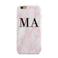 Personalised Pinky Marble Initials Apple iPhone 6 3D Tough Case