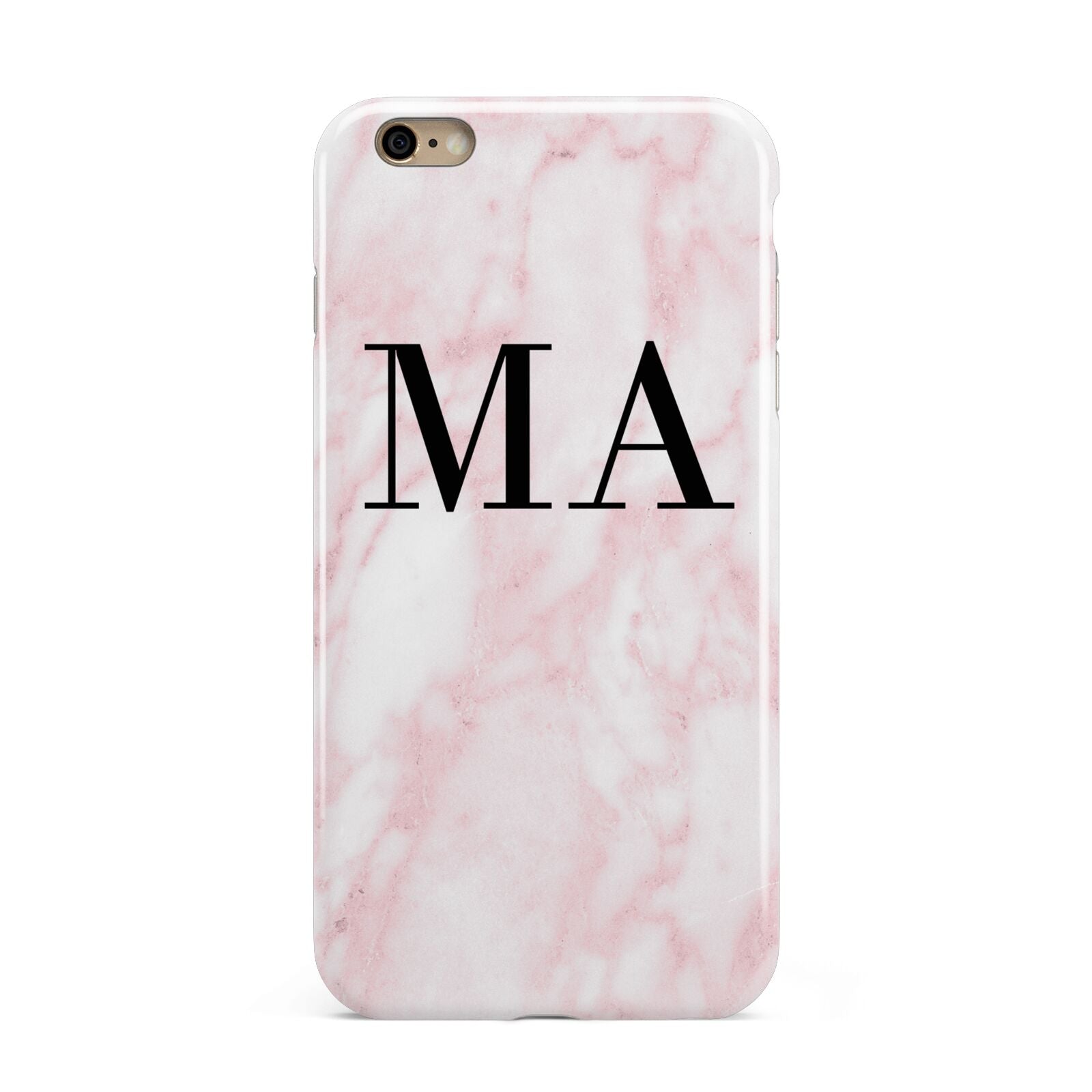 Personalised Pinky Marble Initials Apple iPhone 6 Plus 3D Tough Case