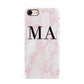 Personalised Pinky Marble Initials Apple iPhone 7 8 3D Snap Case