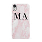 Personalised Pinky Marble Initials Apple iPhone XR White 3D Snap Case
