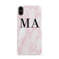 Personalised Pinky Marble Initials Apple iPhone Xs Max 3D Snap Case