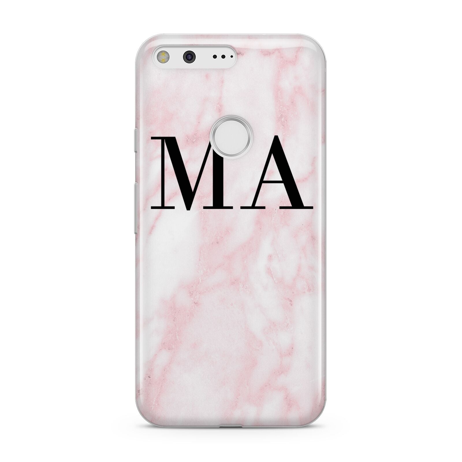 Personalised Pinky Marble Initials Google Pixel Case