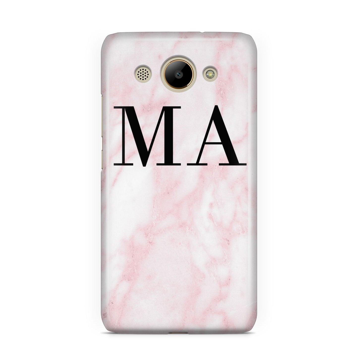 Personalised Pinky Marble Initials Huawei Y3 2017