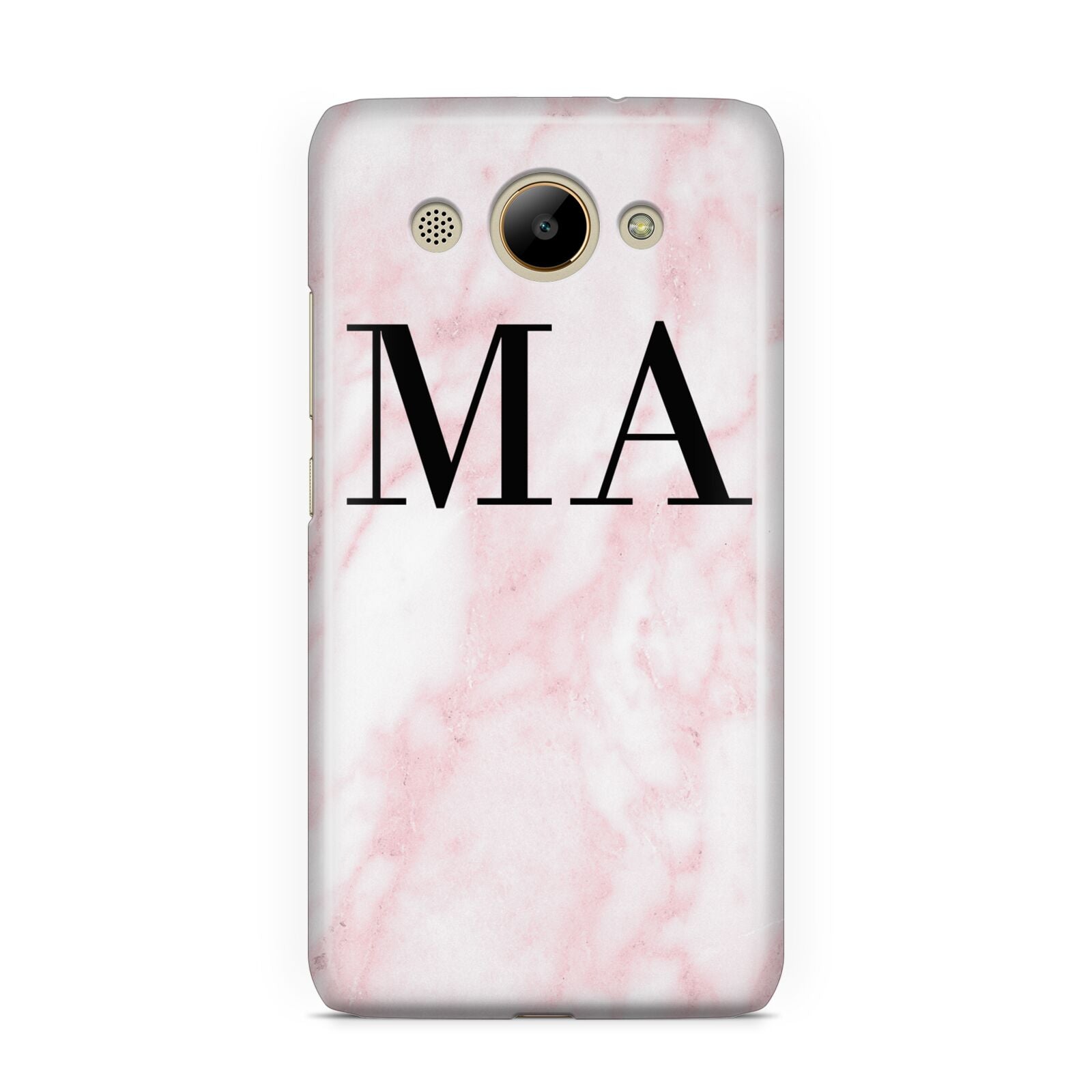 Personalised Pinky Marble Initials Huawei Y3 2017