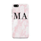 Personalised Pinky Marble Initials Huawei Y5 Prime 2018 Phone Case