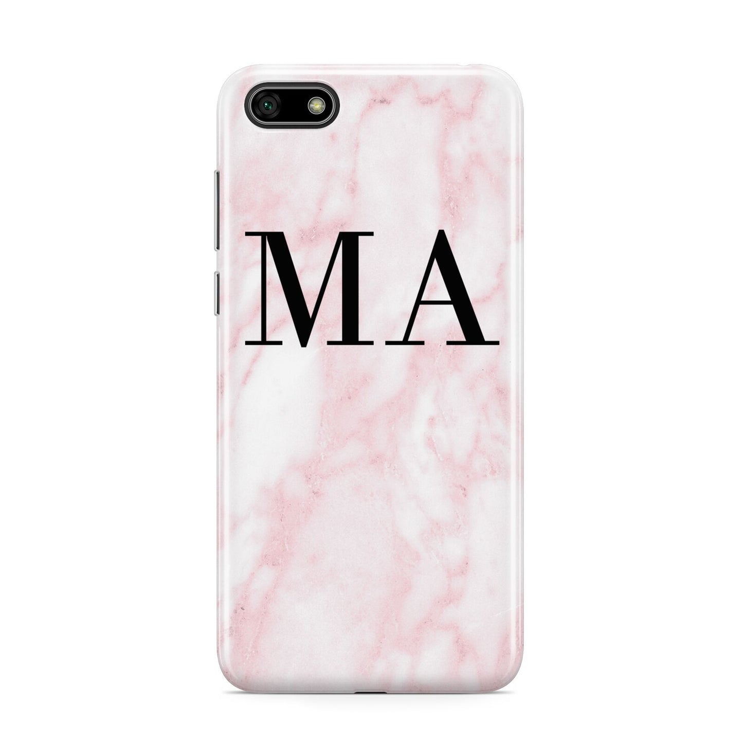 Personalised Pinky Marble Initials Huawei Y5 Prime 2018 Phone Case