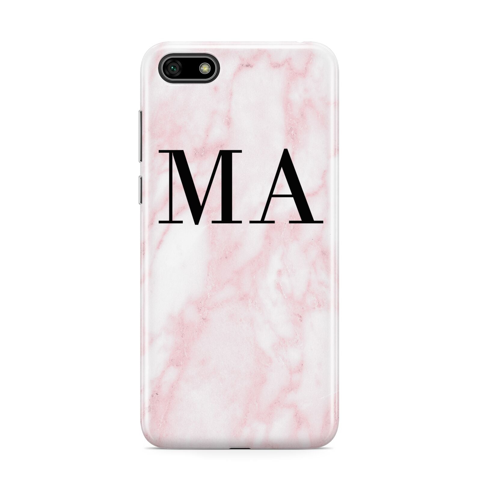 Personalised Pinky Marble Initials Huawei Y5 Prime 2018 Phone Case