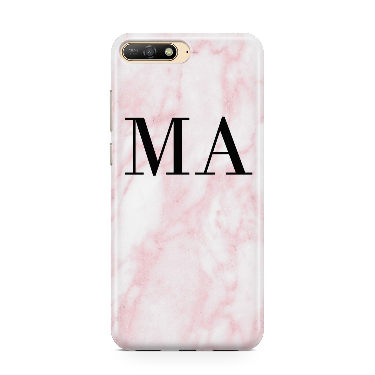 Personalised Pinky Marble Initials Huawei Y6 2018