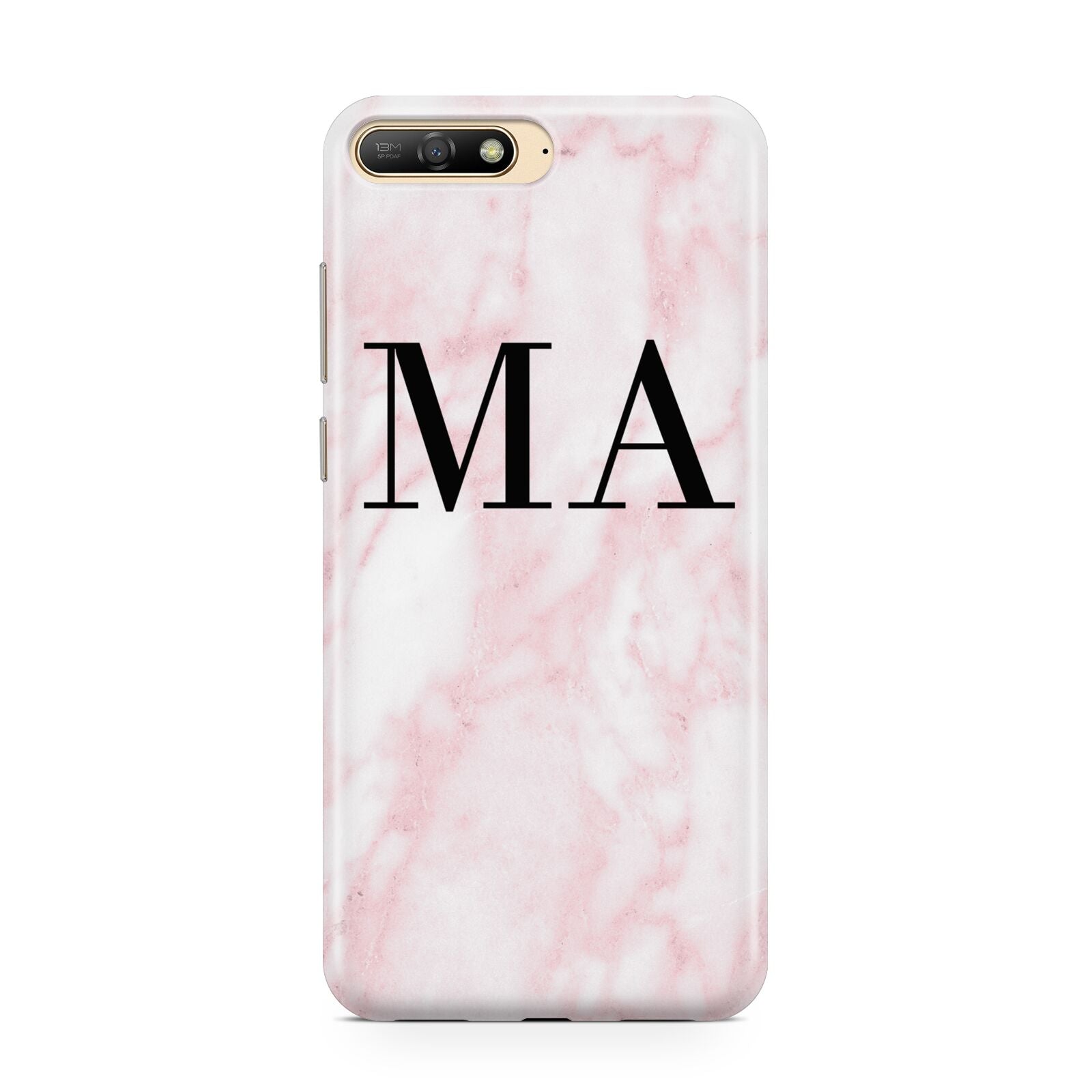 Personalised Pinky Marble Initials Huawei Y6 2018