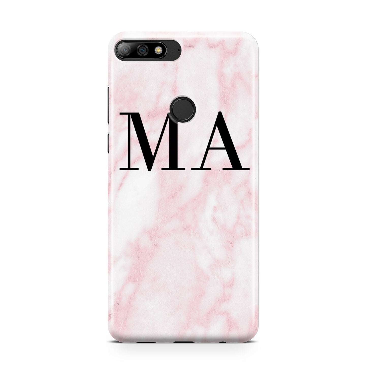 Personalised Pinky Marble Initials Huawei Y7 2018