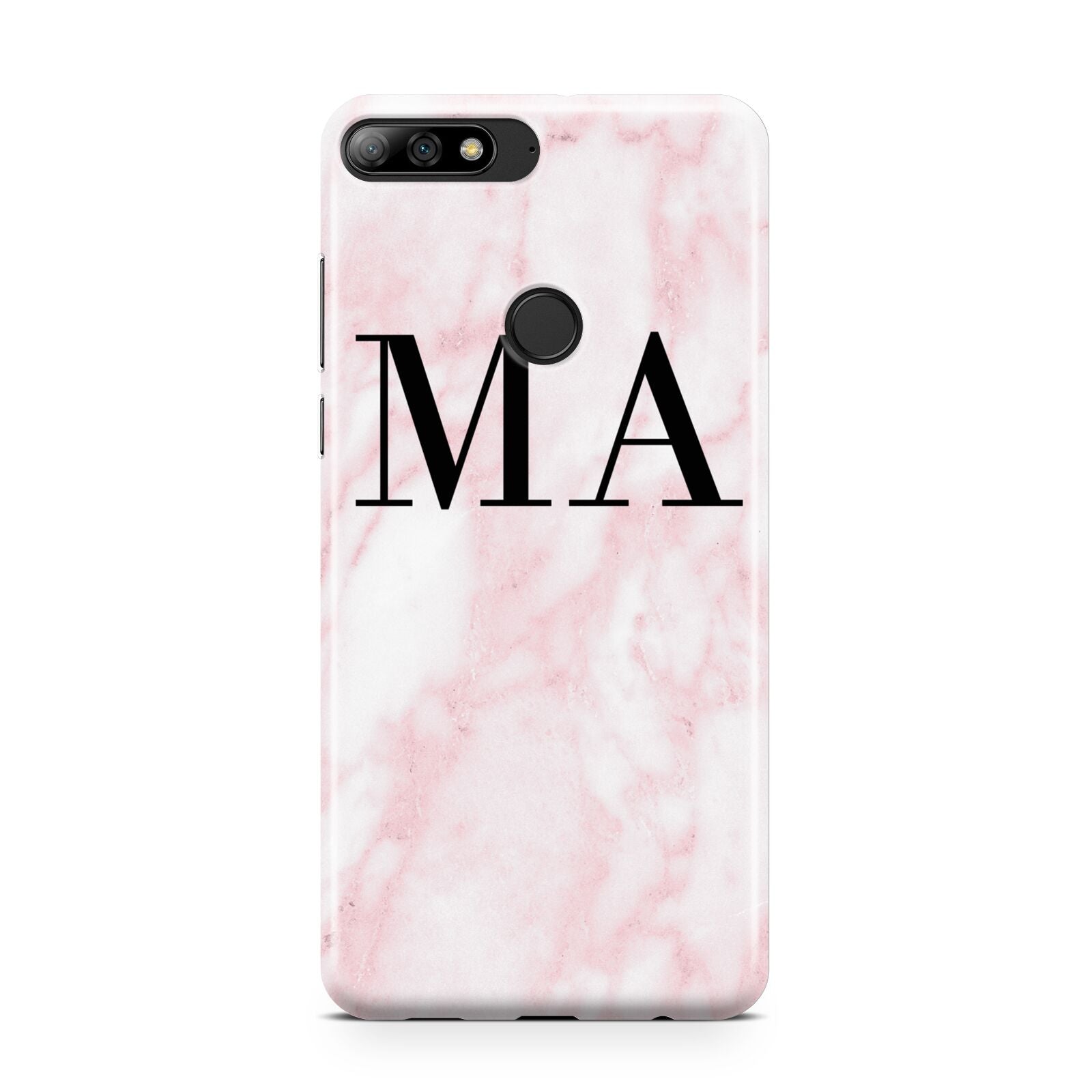 Personalised Pinky Marble Initials Huawei Y7 2018