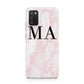 Personalised Pinky Marble Initials Samsung A02s Case