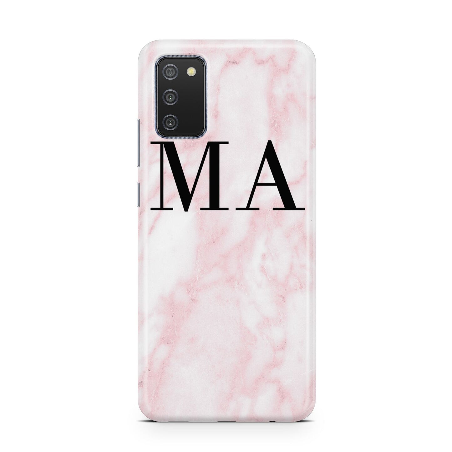 Personalised Pinky Marble Initials Samsung A02s Case