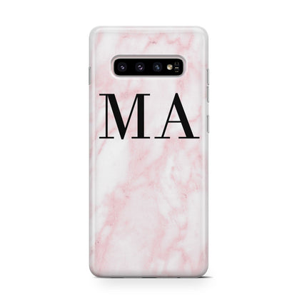 Personalised Pinky Marble Initials Samsung Galaxy S10 Case