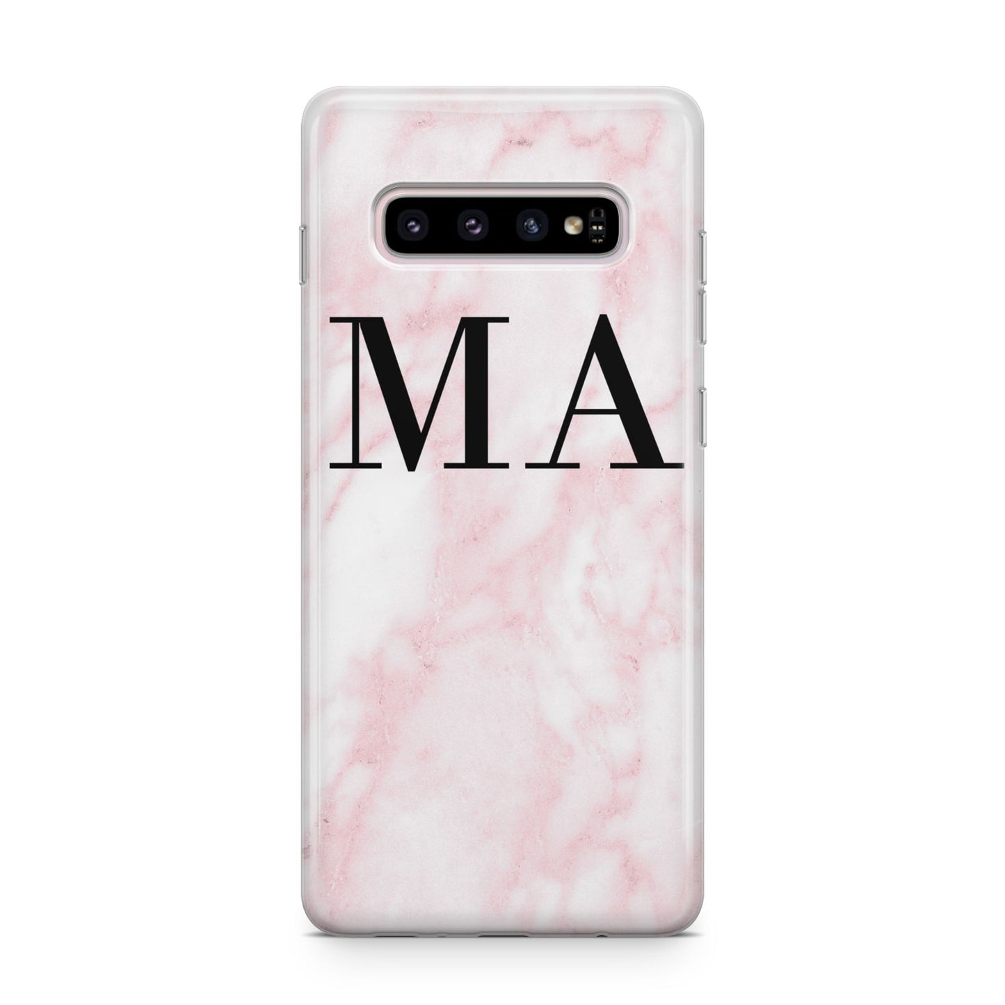 Personalised Pinky Marble Initials Samsung Galaxy S10 Plus Case