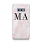 Personalised Pinky Marble Initials Samsung Galaxy S10E Case