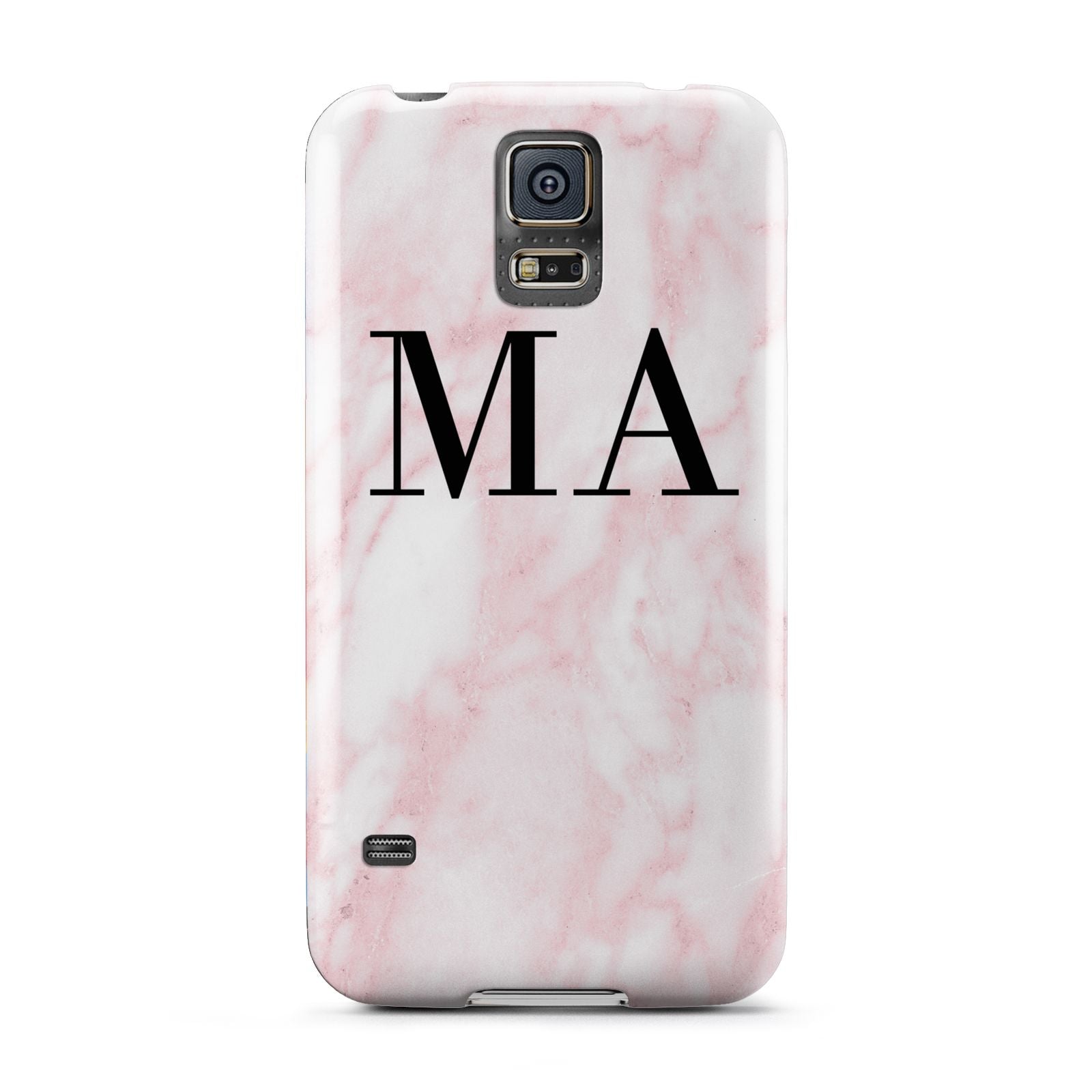 Personalised Pinky Marble Initials Samsung Galaxy S5 Case
