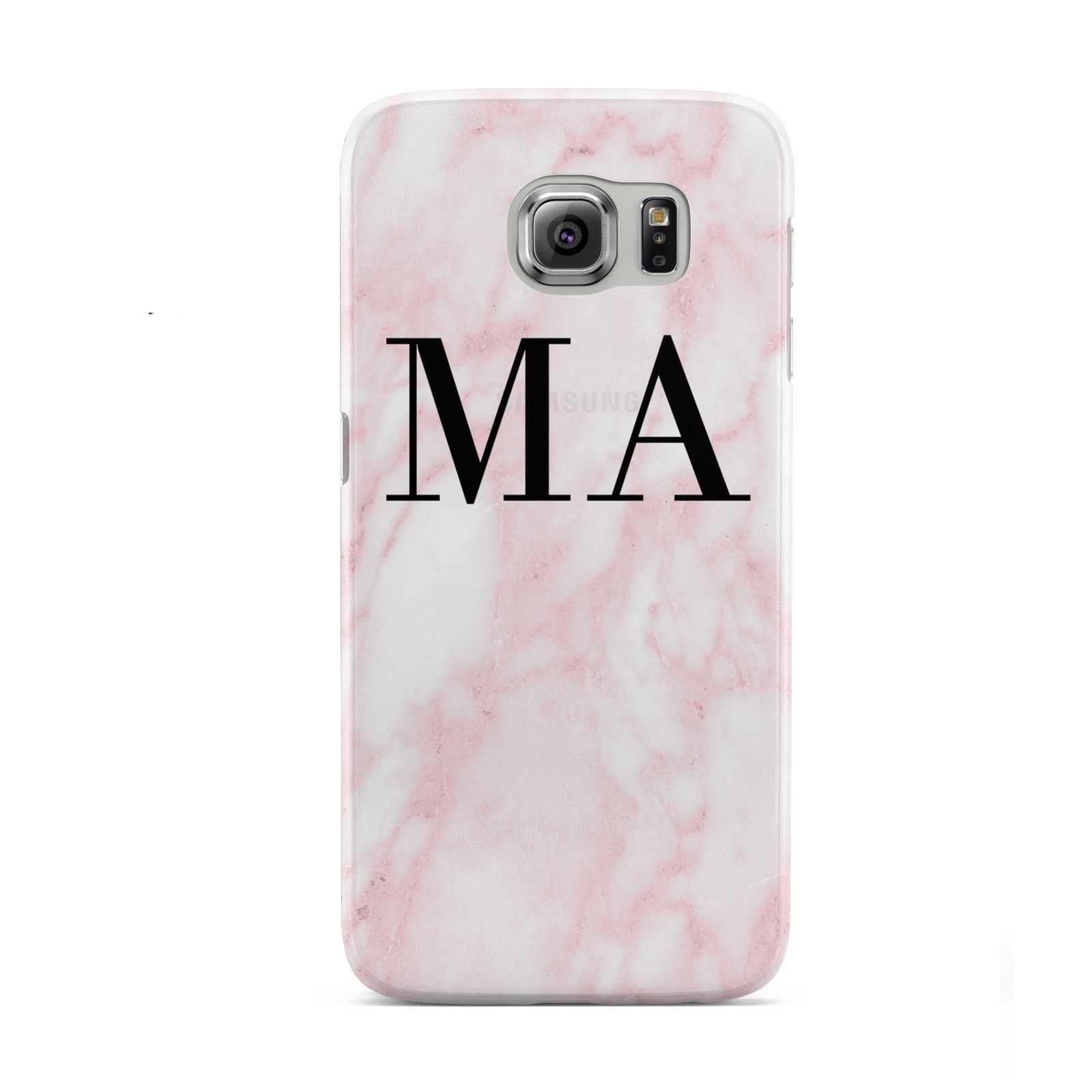 Personalised Pinky Marble Initials Samsung Galaxy S6 Case