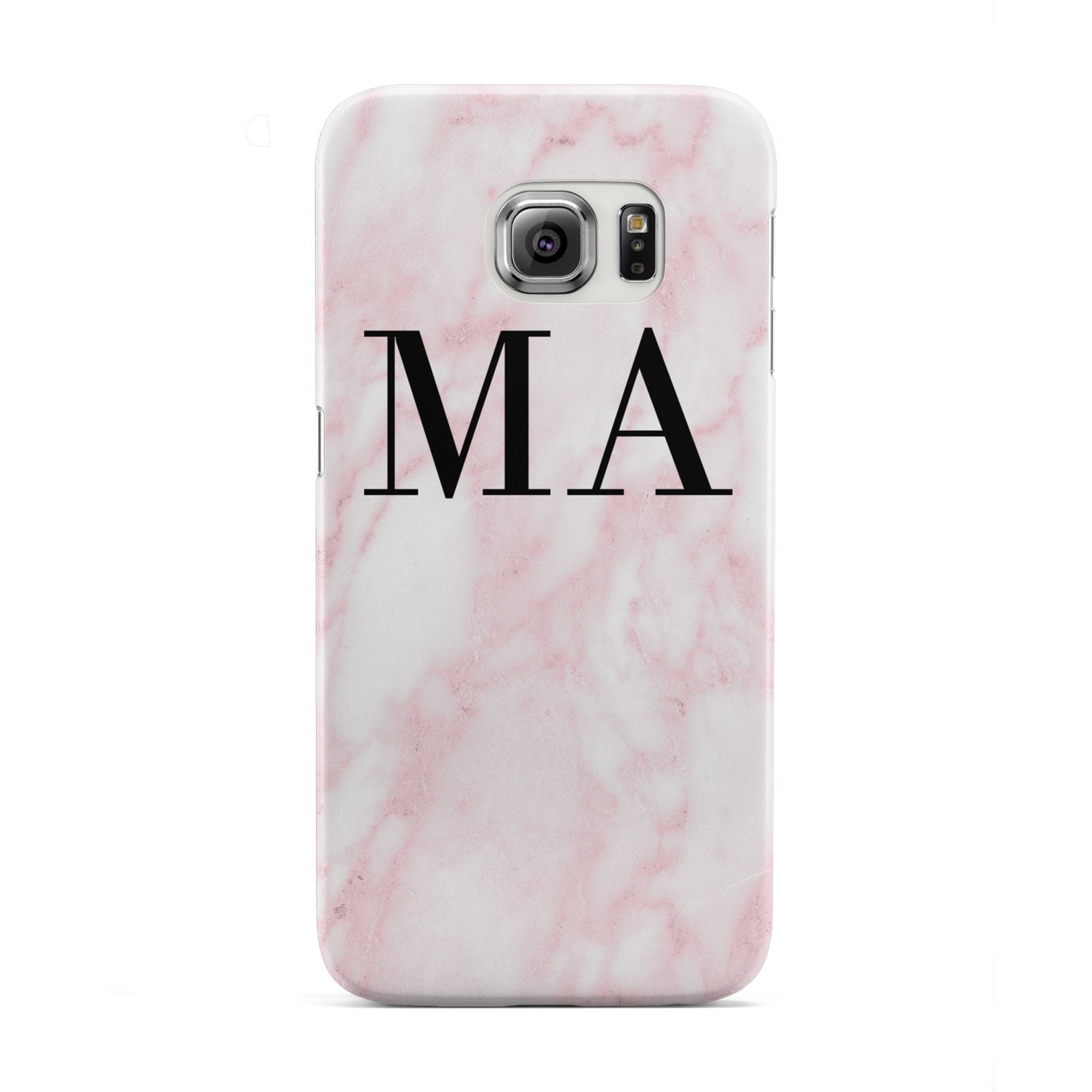 Personalised Pinky Marble Initials Samsung Galaxy S6 Edge Case