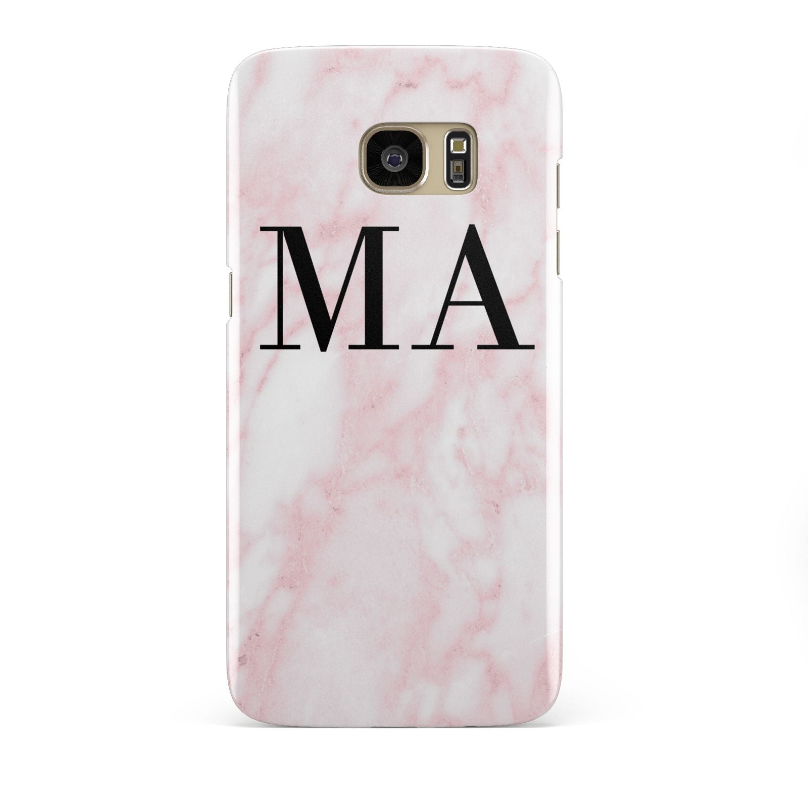Personalised Pinky Marble Initials Samsung Galaxy S7 Edge Case