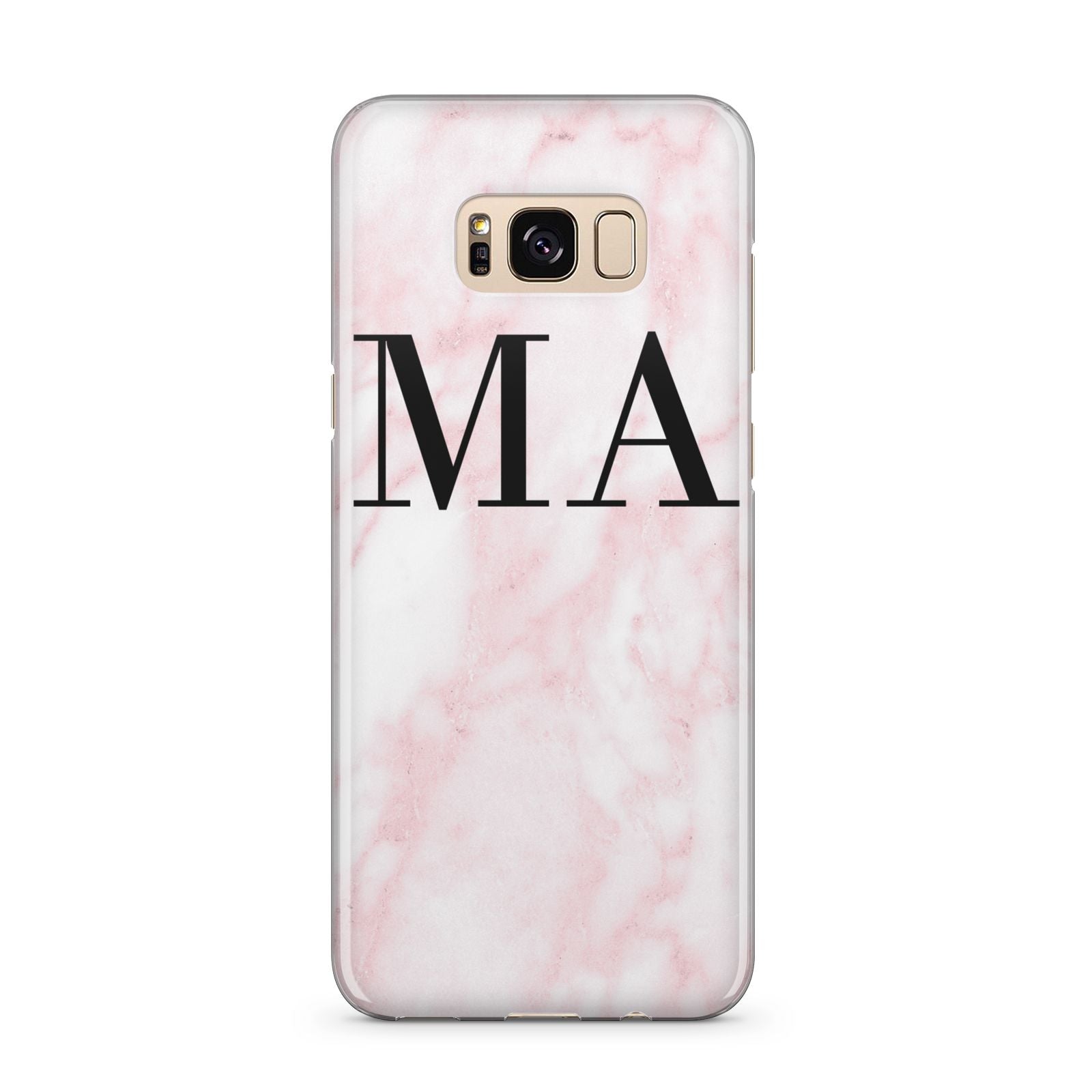 Personalised Pinky Marble Initials Samsung Galaxy S8 Plus Case
