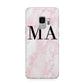 Personalised Pinky Marble Initials Samsung Galaxy S9 Case