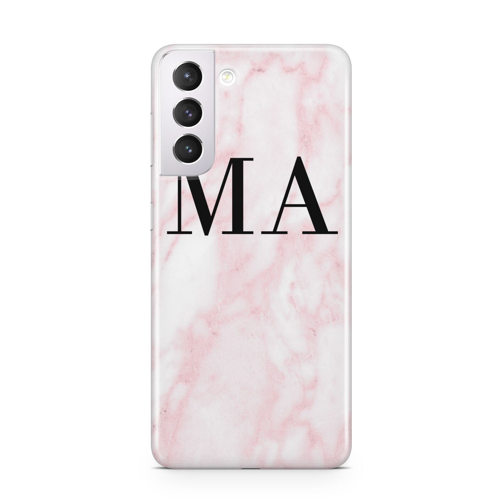 Personalised Pinky Marble Initials Samsung S21 Case