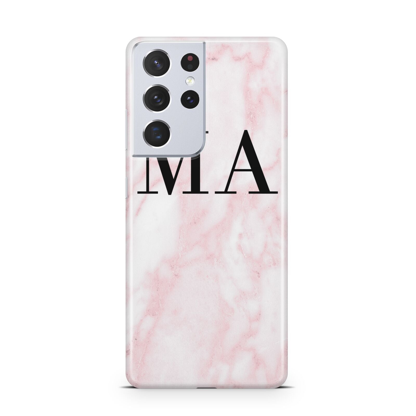 Personalised Pinky Marble Initials Samsung S21 Ultra Case