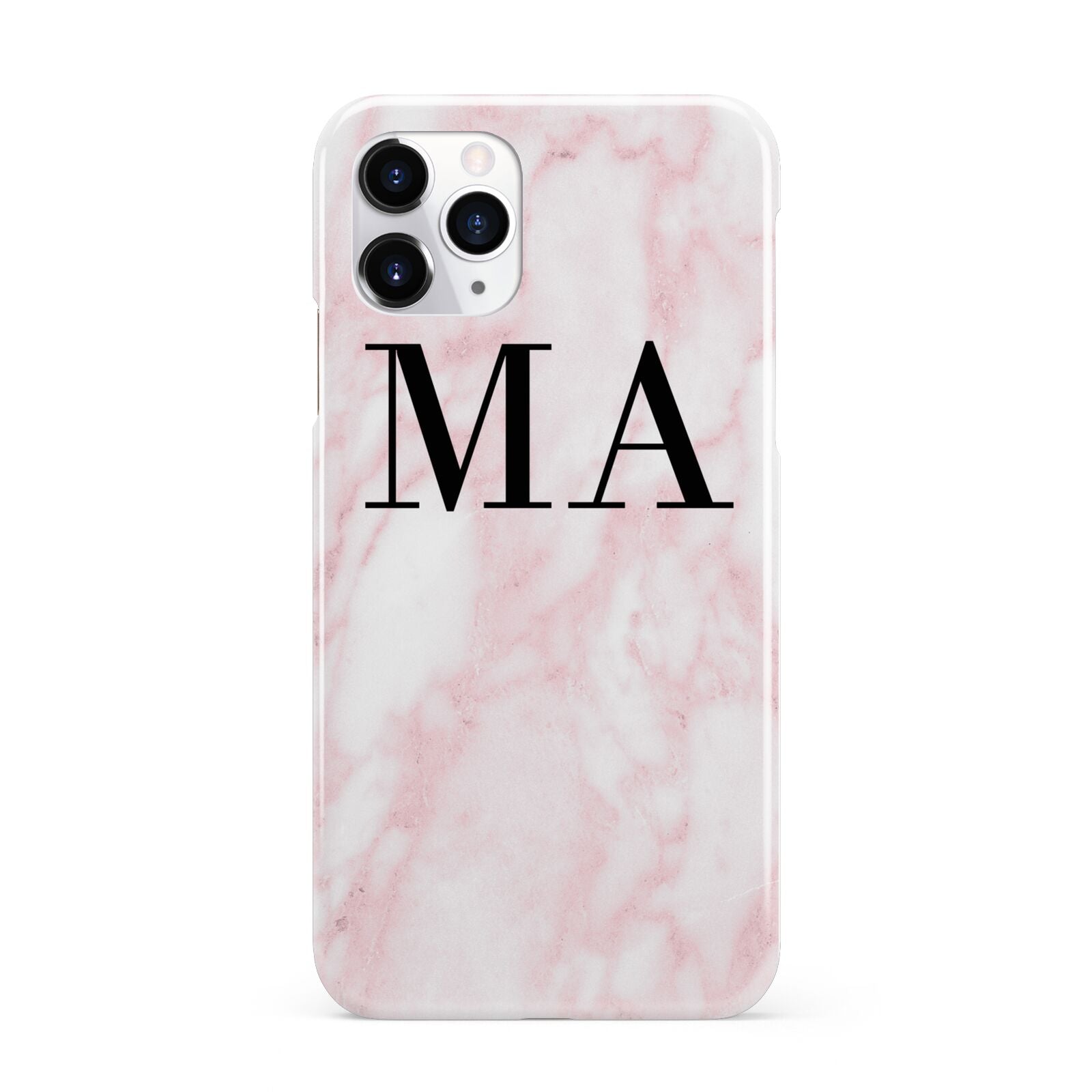 Personalised Pinky Marble Initials iPhone 11 Pro 3D Snap Case
