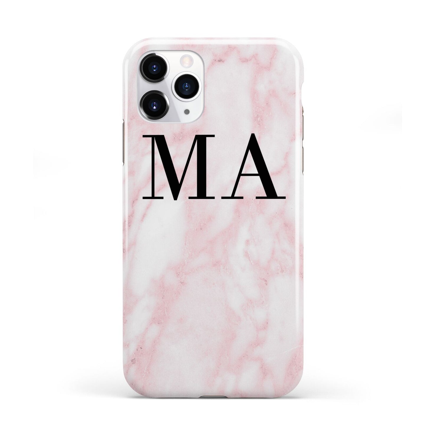 Personalised Pinky Marble Initials iPhone 11 Pro 3D Tough Case