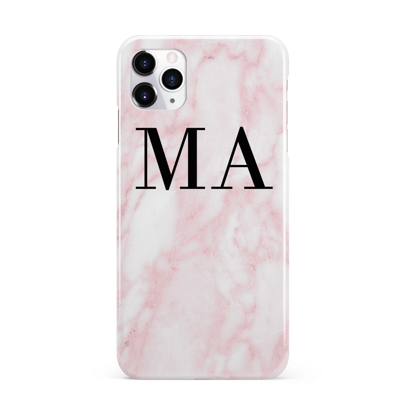 Personalised Pinky Marble Initials iPhone 11 Pro Max 3D Snap Case